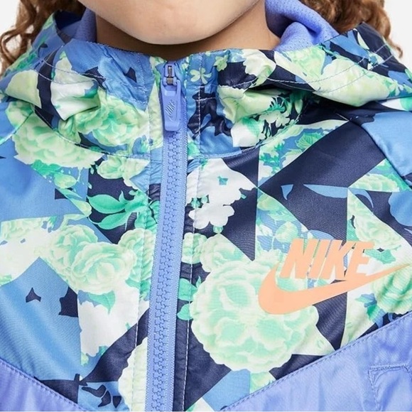 Nike Sportswear Wind Runner Girl's Graphic Floral Jacket Size XL - Picture 3 of 12